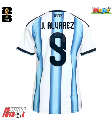 Argentina Julian Alvarez #9 Primera Equipación Mujer Mundial 2026 Manga Corta
